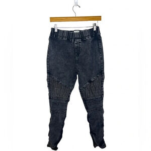 EASEL Moto Style Pull On Black Boho stretch streetwear grunge emo pants